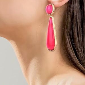 Hot Pink Drop Statement Earrings